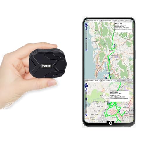 TKMARS GPS-Tracker Mini-Diebstahlschutz Echtzeit-Tracking Auto-Tracker 1500 mAh magnetisches Tracker-Gerät mit SOS-Vibrationsalarm GPS-Ortung Fahrrad Kinder Motorrad tragbarer Tracker für iO