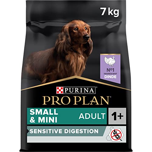 Purina Pro Plan Small Mini Erwachsene 1 Sensitive Verdauung Reich an Truthahn Trockenfutter ohne Getreide Hund Beutel mit 7 kg