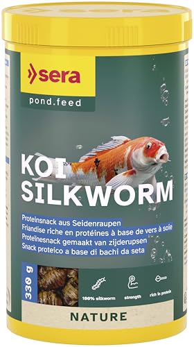 sera Koi Silkworm Nature 1000 ml - der natürliche Leckerbissen Seidenraupen Koifutter für Koi ab 15 C