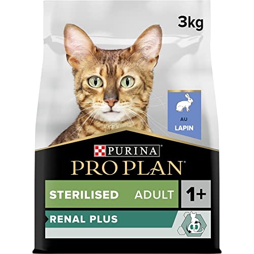 PURINA PRO PLAN Sterilised Adult 1 OptiRenal Reich an Kaninchen Trockenfutter Katze 3 kg Beutel