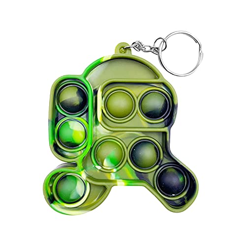LSGO Mini Pop It schlüsselanhänger Fidget Toys Simple Dimple Toy Silikon Schlüsselbund Antistress Squeeze Push Bubbles Spielzeug für Erwachsene und Kinder