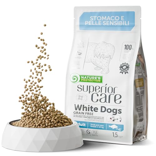 Nature s Protection Superior Care Getreidefreies Hundefutter Hypoallergenes für Ausgewachsene Aller Kleine Und Mini Tränenflecken Braune AB Rassen für Weißfisch 1.5kg