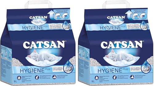 Catsan Hygiene Plus Weiße Hygienestreu mit Extra-Mineralschutz 18L 2x9L