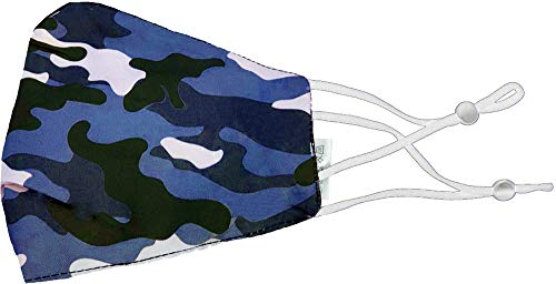 Trachtenland Mund Nase Stoffmaske Gesichtsmaske aus 100% Baumwolle - Camouflage Blau