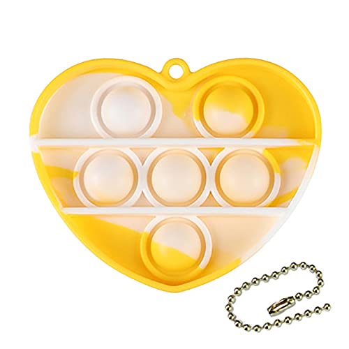 Mllkcao Fidget Toys Simple Dimple POPIT Schlüsselanhänger Liebe Herzform Squeeze Sensory Spielzeug Bunt Novelty Drücken Fingerspielzeug für Kinder und Erwachsene