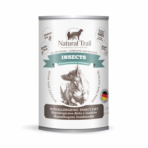 12 350g Natural Trail Dog Premium Nassfutter für Hunde Premiumfutter mit Insekten Dose