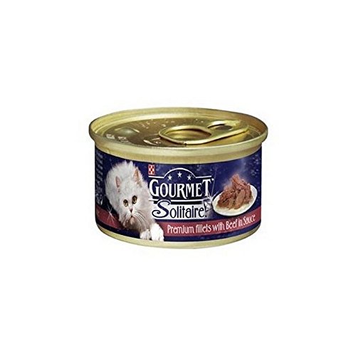 Gourmet Solitär Katzenfutter Mit Rindfleisch Zinn 85G Packung mit 2