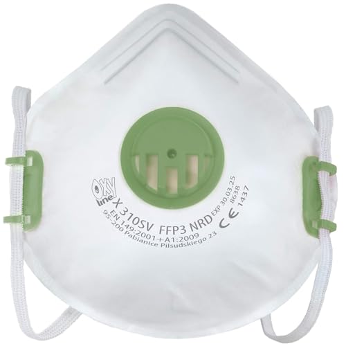 10x Oxyline X 310 SV FFP3 NRD Atemschutzmaske Halbmaske Staubmaske Atemmaske Schutzmaske mit Ventil