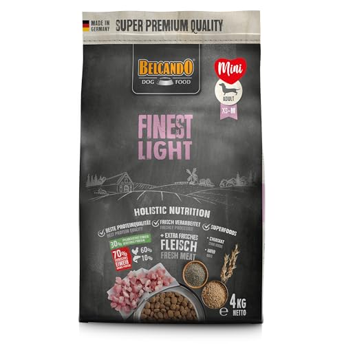 Belcando Finest Light 4 kg Hundefutter Trockenfutter für kleine übergewichtige Hunde Alleinfuttermittel für Hunde ab 1 Jahr