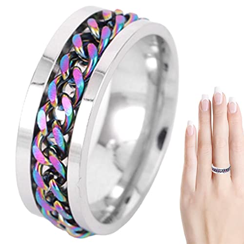 Rainao Zappeln Sie Ring Edelstahl Spinnring Angst Edelstahl Vikanda Moissanite Band Ring Anxiety Ring Stressabbau