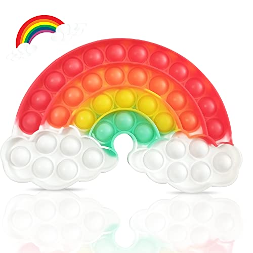 Cykapu Bubble Poppet Fidget Toy Silikon Regenbogen Push Pop Fidget Sensory Toy Popping Fidget Stress Autismus Relief Spielzeug für Eltern-Kind Freunde Geschenk Party Wolke