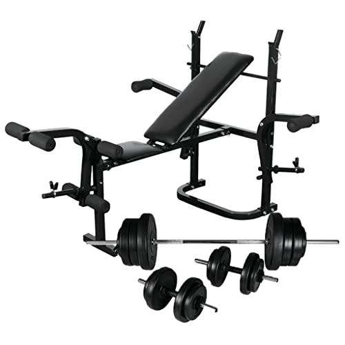 WIFESE 147x123x103 cm Ablage Langhantel Kurzhantel Set 60 5kg FitnessgeräTe FüR Zuhause SportgeräTe Zuhause Gewichten Klappbar