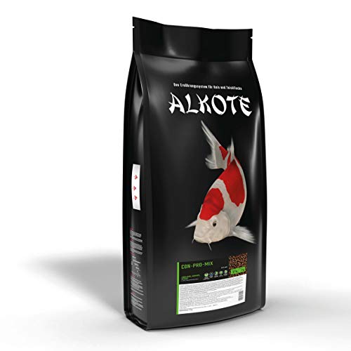 AL-KO-TE 3-Jahreszeitenfutter für kleine Koi und Zierfische Frühjahr bis Herbst Schwimmende Pellets 3 mm Hauptfutter Conpro Mix 9 kg