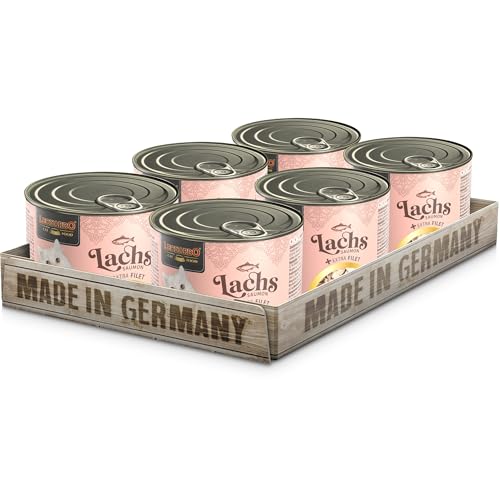 LEONARDO Lachs extra Filet 6 x 200g Lachs extra Hühnerfilet Nassfutter mit extra Filet Getreidefrei mit extra hohem Fleischanteil