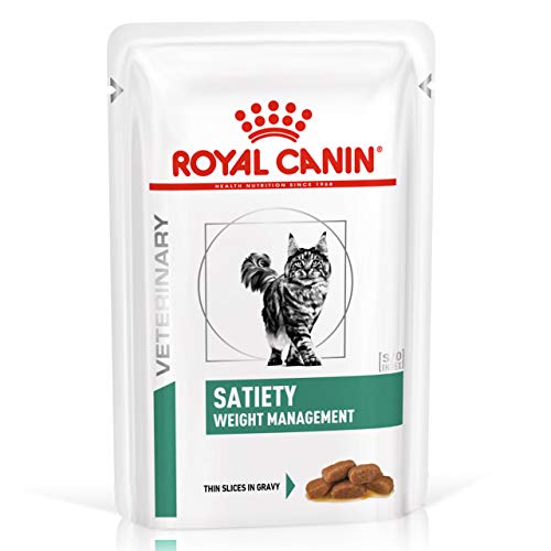 Royal Canin Veterinary Satiety Weight Management 12 x 85g Diätetisches Alleinfuttermittel für Katzen zur Reduzierung von Übergewicht feine Saucenstücke