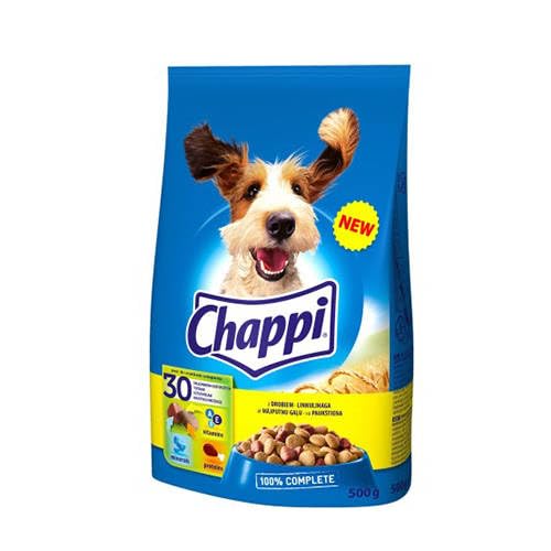 Chappi Trockenfutter mit leckerem Geflügel und Gemüse für ausgewachsene Hunde Aller Rassen 12 x 500 g 12er Pack