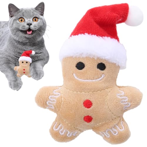 Ancsttu Lebkuchen Katzenspielzeug Weihnachts Katzen Beißspielzeug Weihnachts Katzenminze Spielzeug Reduziert Langeweile Interaktives Katzenspielzeug Hundespielzeug Für Innen Und Außen