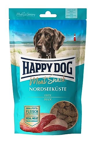 Happy Dog 60699 - Meat Snack Nordseeküste - Leckerli für Sensible Hunde aus getrocknetem Entenfleisch - 75 g Inhalt