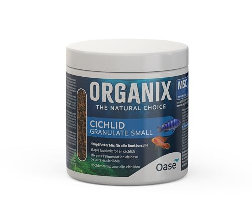 OASE ORGANIX Cichlid Granulate S 500 ml - Fischfutter für alle Barscharten bis 6 cm Alleinfuttermittel mit hohen Nährwerten