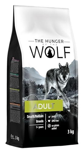 The Hunger of the Wolf Hundefutter für ausgewachsene Hunde kleiner und mittlerer Rassen Trockenfutter mit Huhn reich an Vitamin C und E - 3 kg