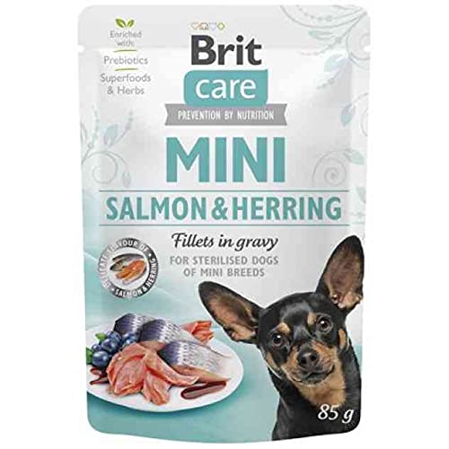  Mini Adult Salmon Herring Sterilised Lachs Hering für sterilisierte Hunde kleine Rassen 85G