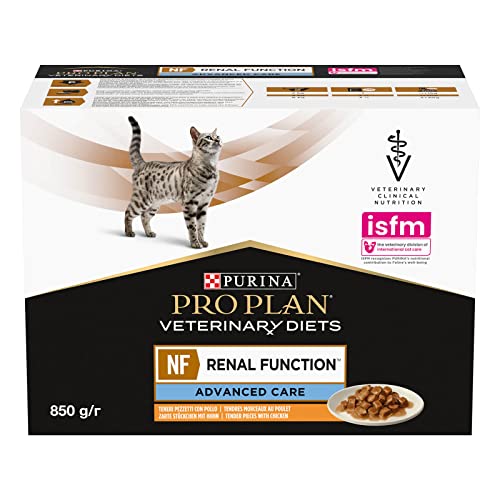 PURINA PRO PLAN Veterinary Diets NF Renal Function Advanced Care Huhn 10x85g Diätalleinfuttermittel für ausgewachsene Katzen im Frischebeutel Zur Unterstützung der Nierenfunktion