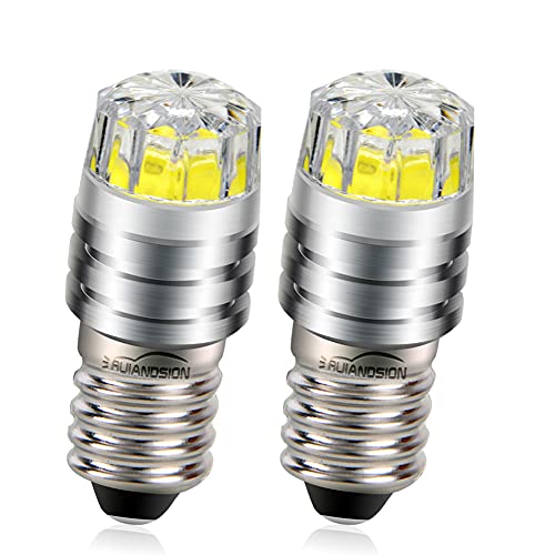 Ruiandsion 2pcs 2W COB 6V LED Upgrade Birne Ersatz für Taschenlampen Taschenlampe Scheinwerfer Scheinwerfer Weiß