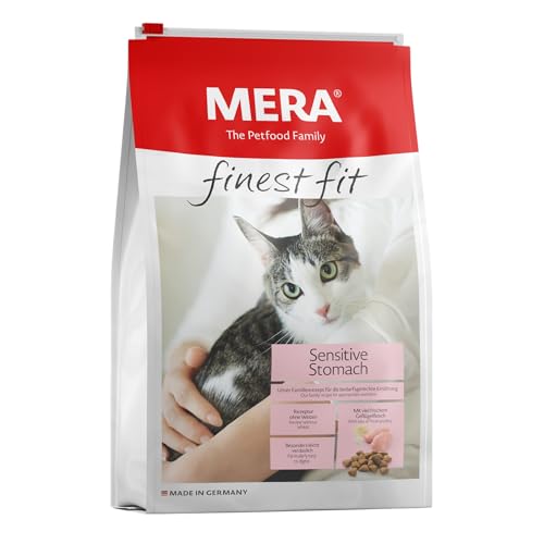 MERA finest fit Sensitive Stomach Katzenfutter trocken für Katzen mit sensiblem Magen Trockenfutter aus Geflügel und Reis Futter für einen gesunden Darm ohne Zucker 1 5 kg