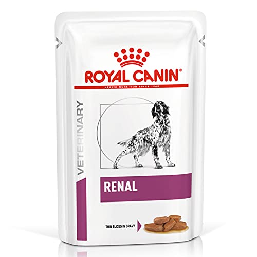 Royal Canin Veterinary Renal 12 x 100 g Diät-Alleinfuttermittel für ausgewachsene Hunde Zur Unterstützung der Nierenfunktion Mit schmackhaften Stückchen in Soße