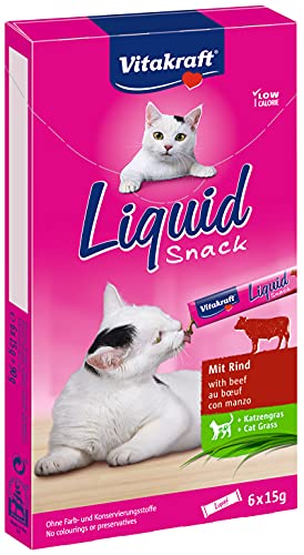 Vitakraft flüssiger Katzensnack Liquid Snack Rind und Cat Grass 1x 90g