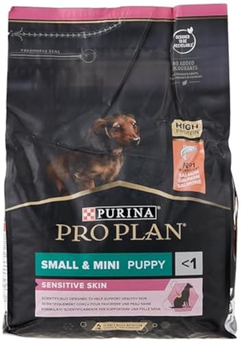 Pro Plan Dog Small und Mini Puppy Hund Sensitive Skin Lachs und mit Reis Trockenfutter 1er Pack 1 x 3 kg Beutel