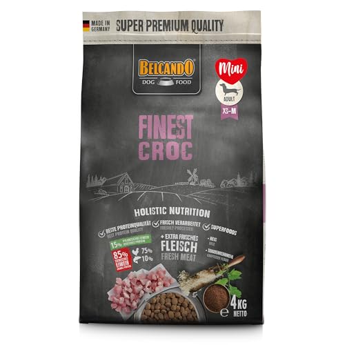 Belcando Finest Croc 4 kg Hundefutter Trockenfutter für kleine mittlere Hunde Alleinfuttermittel für ausgewachsene Hunde ab 1 Jahr