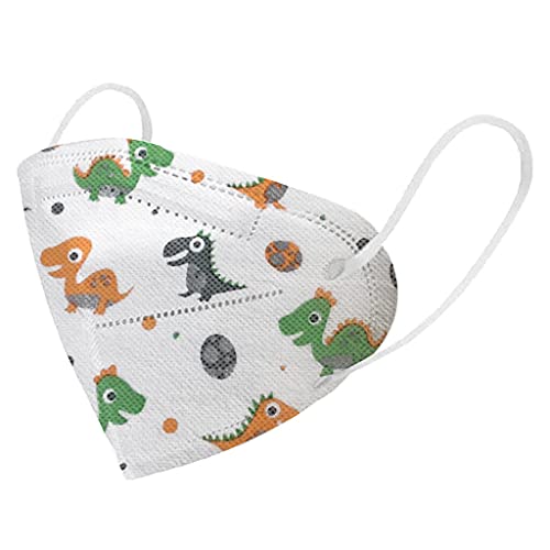 SDFRK 25 35 55 80 120 150 Stück Kinder Mundschutz 5 Lagige Mund und Nasenschutz mit Motiv Bunt Dinosaurier Bandana Staubdicht Mund-Nasen Bedeckung Atmungsaktiv für Jungen Mädchen