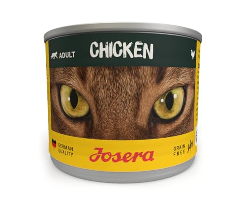 JOSERA Nassfutter Chicken 6 x 200 g Adult Premium Katzenfutter nass für ausgewachsene Katzen Huhn mit Lachsöl getreidefrei gegen Harnsteinbildung Haarballen Alleinfutter 6er Pack