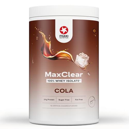 MaxiNutrition MaxClear Cola 100% Clear Whey Protein Isolate 420g Protein Pulver mit 24g Eiweiß pro Portion erfrischend kalorienarm ohne künstliche Aromen