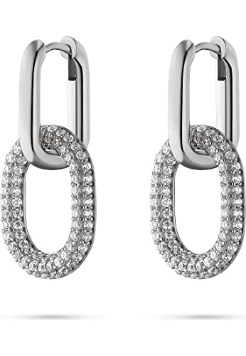 JETTE Damen-Creolen 925er Silber 192 Zirkonia One Size Silber 32018220