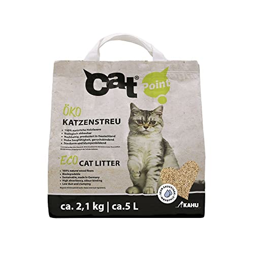 KAHU ECO 100% natürliches Katzenstreu Klumpstreu Naturstreu Bio Holz Granulat Streu 100% kompostierbar und biologisch abbaubar 2.1kg 5L