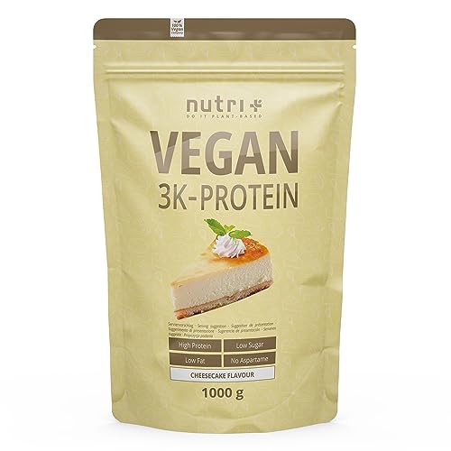 Käsekuchen 1kg   83% Eiweiß   Veganes Eiweißpulver ohne Laktose   3k Proteinpulver Vegan Cheesecake   Nutri 1000g Proteinshake