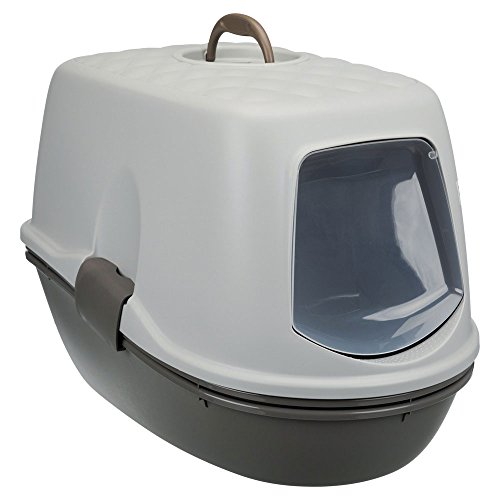 TRIXIE 40162 Katzentoilette Berto Top mit Haube Trennsystem 39 42 59 cm Taupe helltaup