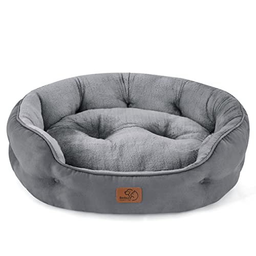 Bedsure Katzenbett waschbar Bettchen   63x53x20cm Bett grau mit zweiseitig Innenkissen Katzenschlafplatz oder kleine Hunde
