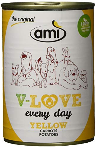 AMI Veganes Nassfutter für Hunde V-Love Yellow 12er Pack 12 x 400 Grams