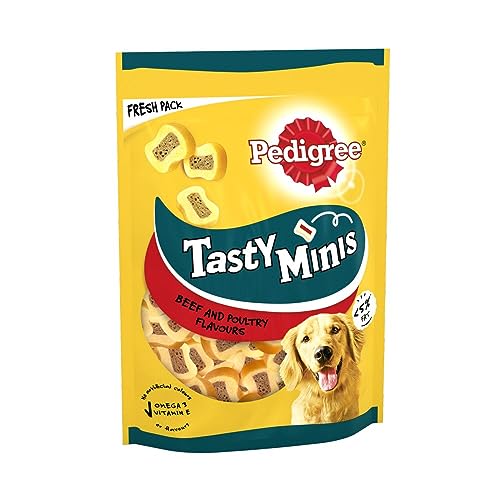 Pedigree Tasty Minis Rindergeflügel für Erwachsene Hunde Aller Rassen 155 g x 6