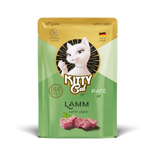 KITTY Cat Pat Lamm 6 x 85 g Nassfutter für Katzen getreidefreies Katzenfutter mit Taurin Lachsöl und Grünlippmuschel Alleinfuttermittel mit hohem Fleischanteil Made in Germany