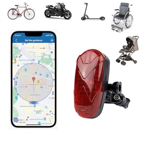 TKMARS GPS Fahrrad Tracker Fahrrad GPS Tracker Ebike mit SOS Echtzeit-Ortung Mehreren Alarmen Kostenloser App Wasserdicht 1800mah.