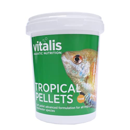 Vitalis Tropical Pellets Fischfutter für Aquarium Teich Alleinfutter Pellets Futter Fischfutterflocken für Tropische Süßwasserfische Gesund gut verdaulich mit Vitaminen 260g