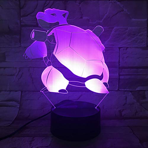 LLZGPZXYD Schildkröte Tischlampe 3D 7 Farbwechsel Atmosphäre Schildkröte Schlafzimmer Nacht Baby Schlaf Beleuchtung Cartoon
