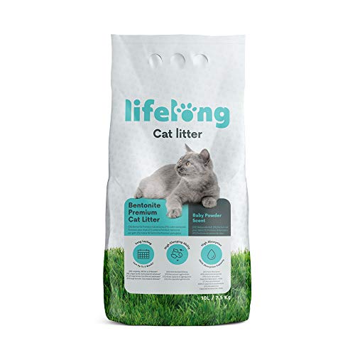 Amazon Marke Lifelong Bentonite klumpendes Baby Puder Duft Katzenstreu 10L 1er Pack
