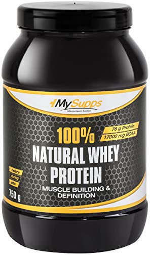 MySupps- 100% Natural Whey Protein hochbioverfÃ¼gbares Whey 76g EiweiÃŸ auf 100g Vitamin B6 BCAA Mineralien Matrix Ohne ZusÃ¤tze-Ohne SÃ¼ÃŸstoffe Super LÃ¶slich Made in Germany- 750g Pulver
