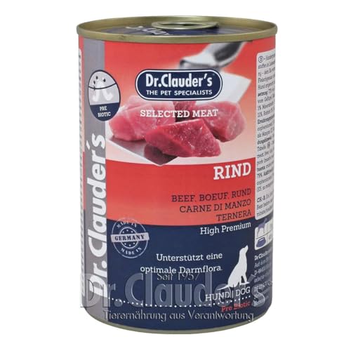 Dr. Clauders Selected Meat Rind 6X 400g Hundefutter nass