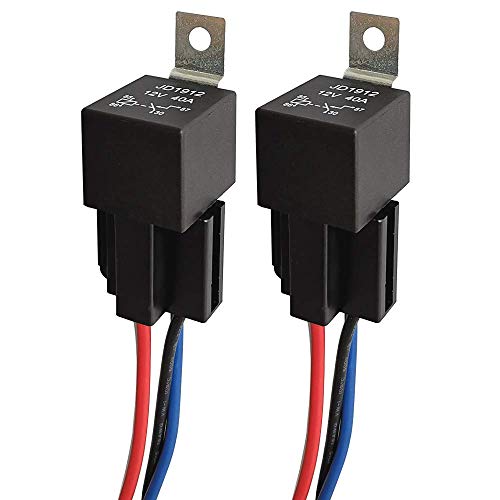 Gebildet 12V 40A SPST 4 Pin Auto mit 12AWG Steckdose 4 Polig KFZ Fahrzeug Motor mit Drähte Umschalt Pack of 2